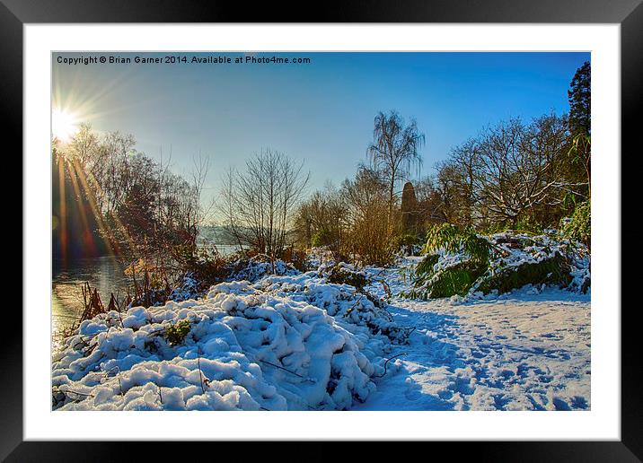 Lakeside Winter Scene Framed Mounted Print by Brian Garner