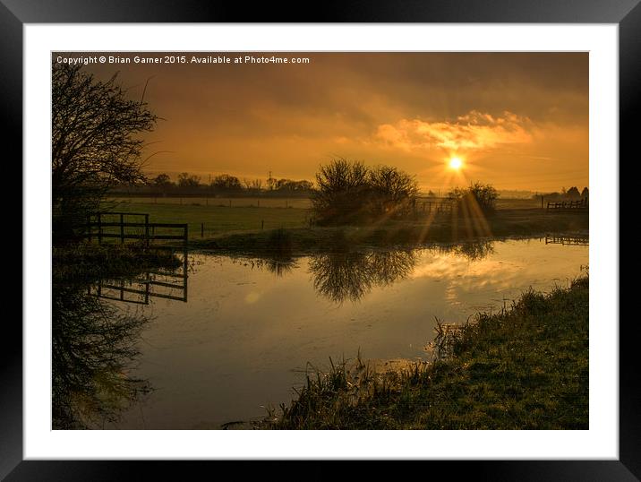  Sunset over the Grantham Canal Framed Mounted Print by Brian Garner