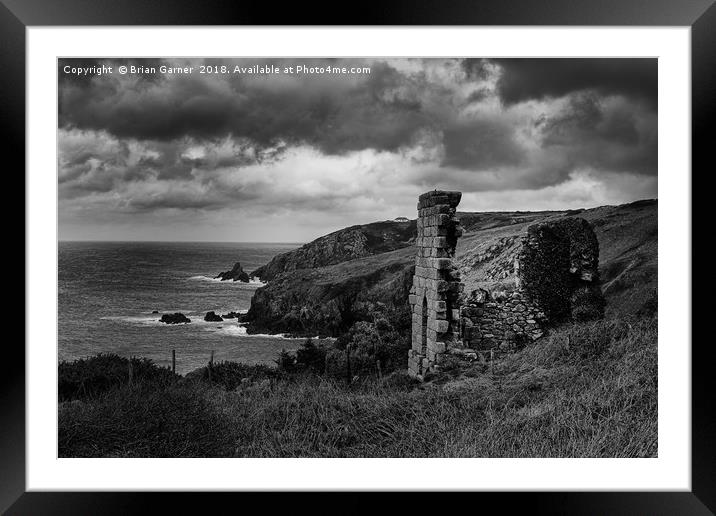 Ruined Cornish Tin Mine Framed Mounted Print by Brian Garner
