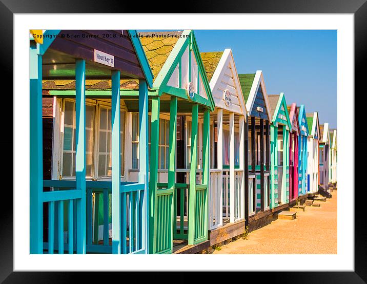 Southwold Beach Huts Framed Mounted Print by Brian Garner