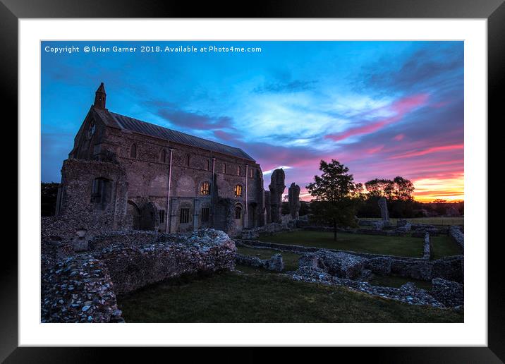 Binham Priory Sunrise Framed Mounted Print by Brian Garner