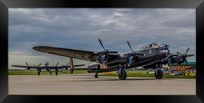  Taxiing Lancasters Framed Print by David Charlton