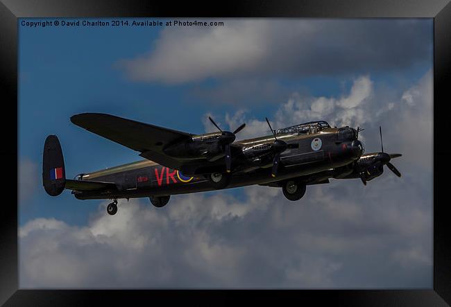 Mynarski Lancaster Bomber  Framed Print by David Charlton