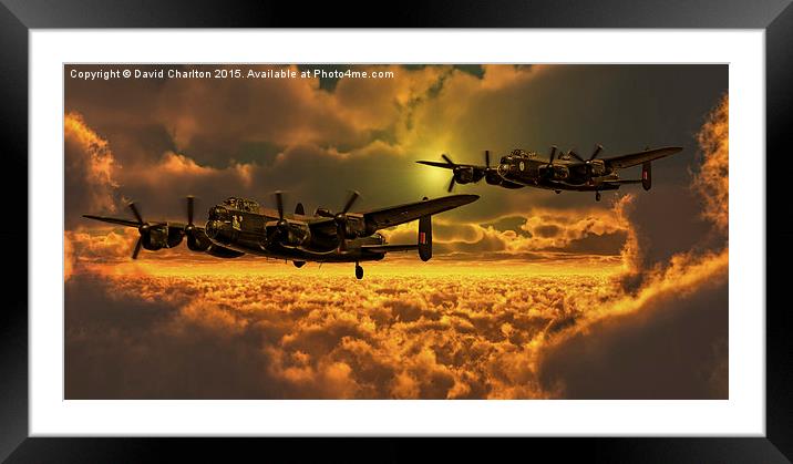  Lancaster Bombers Framed Mounted Print by David Charlton