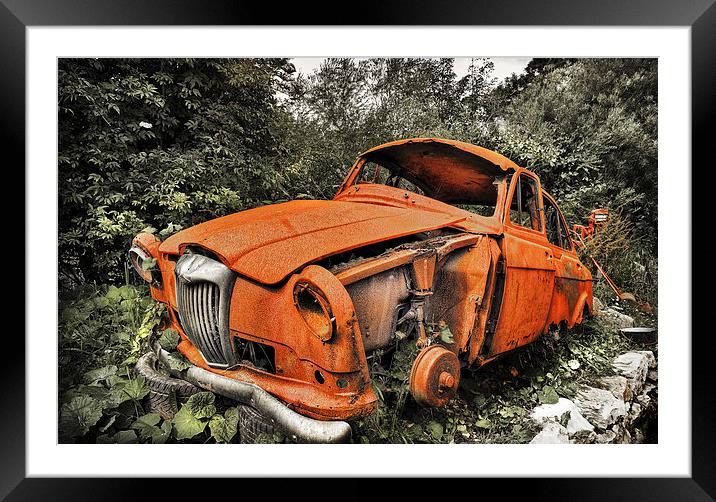  Old and Rusty Riley Classic Car Framed Mounted Print by Mal Bray