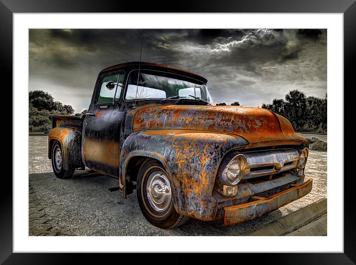  Rusty Truck Ford f-100 Framed Mounted Print by Mal Bray