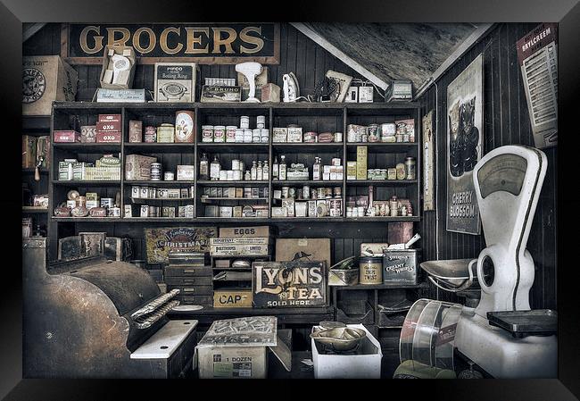  Vintage Grocers Shop Framed Print by Mal Bray