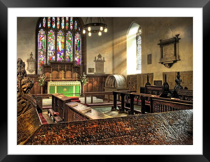  Ancient Grafitti in an Old Welsh Church Framed Mounted Print by Mal Bray