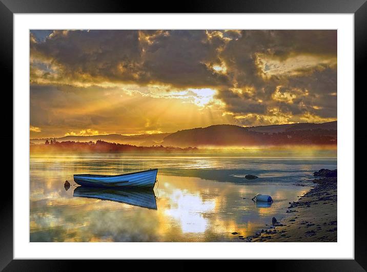  Misty River Sunrise Framed Mounted Print by Mal Bray