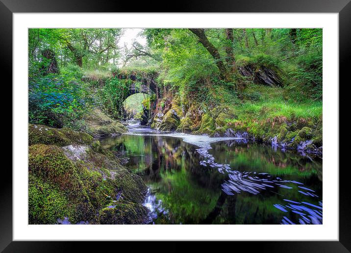  The Roman Bridge over the River Machno, Conwy, Wa Framed Mounted Print by Mal Bray