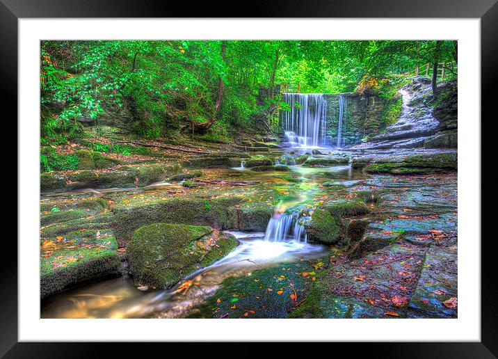  Nant Mill Waterfall Framed Mounted Print by Mal Bray