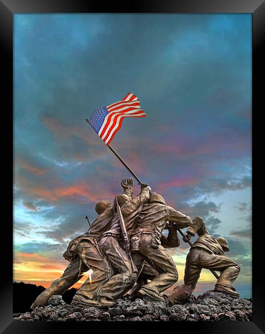  The Battle of Iwo Jima Framed Print by Mal Bray