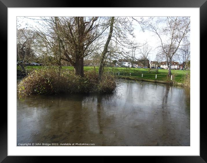 Winter on the Duck  Pond at Writtle Framed Mounted Print by John Bridge