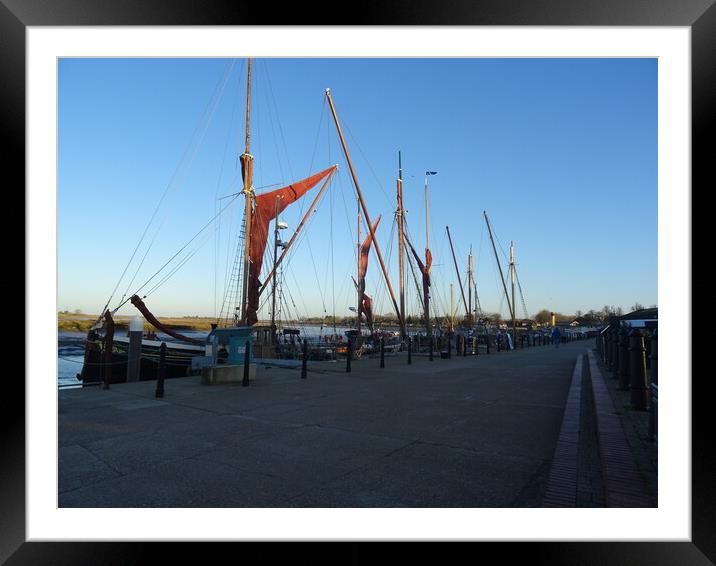 Thames Barge at Maldon Framed Mounted Print by John Bridge