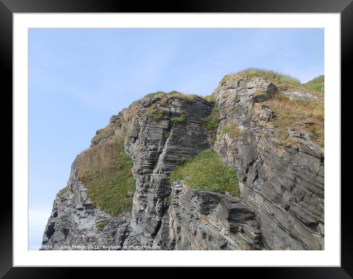 North Cornwall Cliff Headland Framed Mounted Print by John Bridge