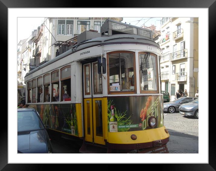 Lisbon Tram Framed Mounted Print by John Bridge