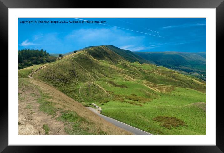 Mam Tor to Loose hill ridge. Framed Mounted Print by Andrew Heaps