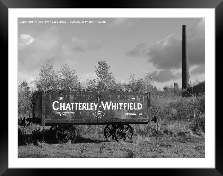 Coal mining rail truck at Chattereley Whitfield mi Framed Mounted Print by Andrew Heaps