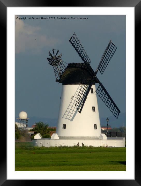 Majestic Ashton Windmill by the Coast Framed Mounted Print by Andrew Heaps