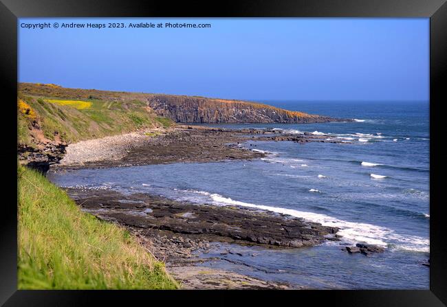 Northumberland rugged coastline. Framed Print by Andrew Heaps