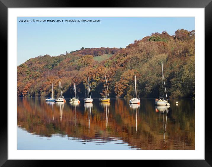 Autumnal colours with wonderful reflections Framed Mounted Print by Andrew Heaps