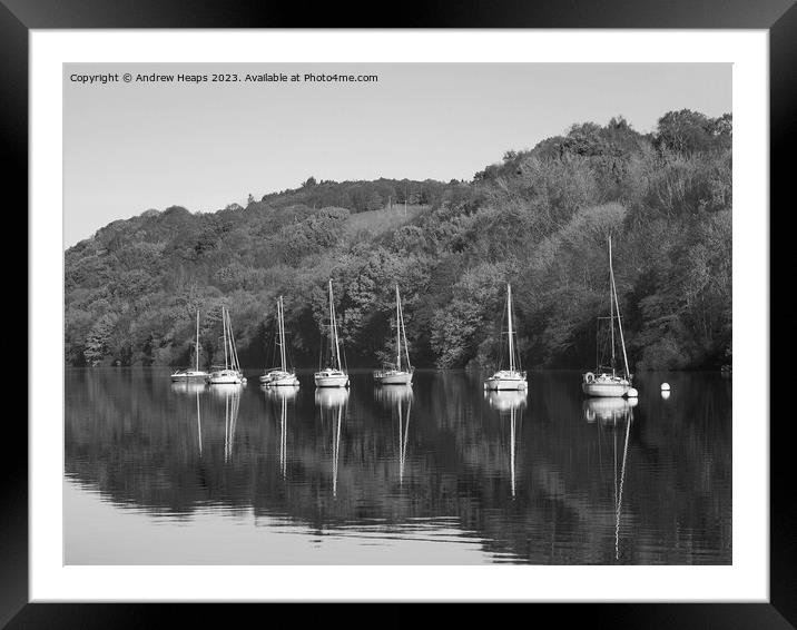 Reflections on autumn day Framed Mounted Print by Andrew Heaps