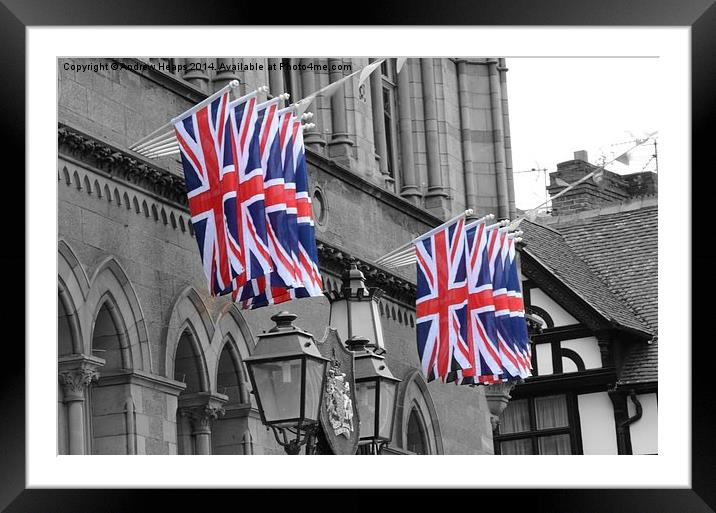  Union Jacks flying high. Framed Mounted Print by Andrew Heaps