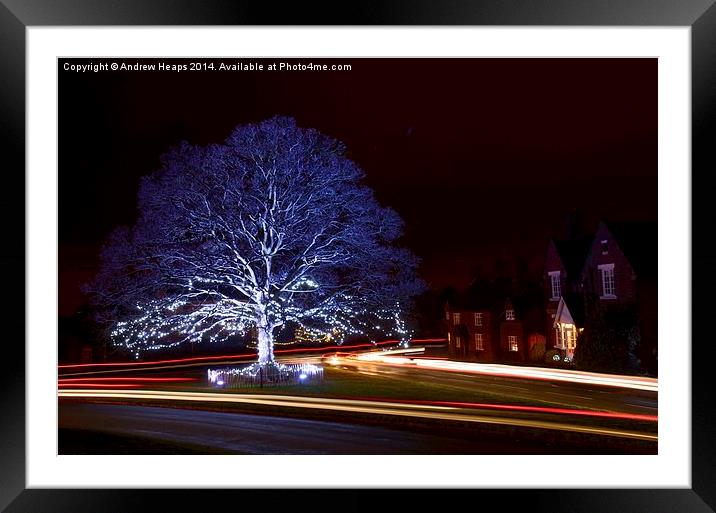  Christmas Lights at Astbury Church Framed Mounted Print by Andrew Heaps