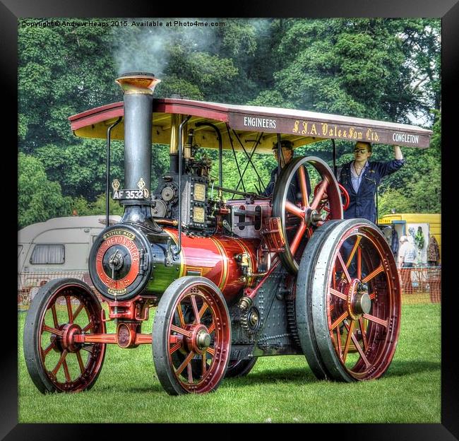 SteamPowered Traction Engine Framed Print by Andrew Heaps