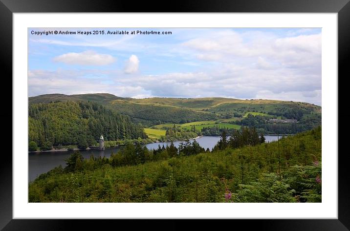  View over Lake Vyrnwy Framed Mounted Print by Andrew Heaps