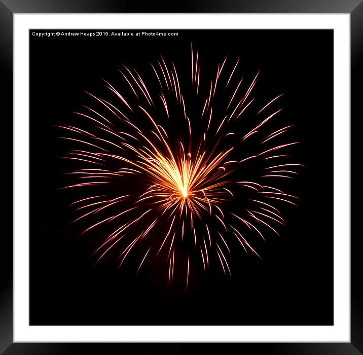  Firework Framed Mounted Print by Andrew Heaps