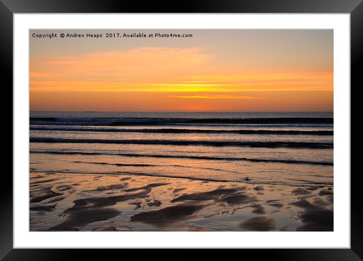 Majestic Sunrise Over Embleton Beach Framed Mounted Print by Andrew Heaps