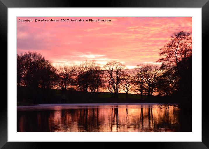 Evening Sunset Framed Mounted Print by Andrew Heaps