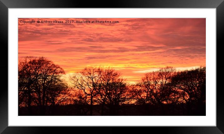Local eveining sunset Framed Mounted Print by Andrew Heaps