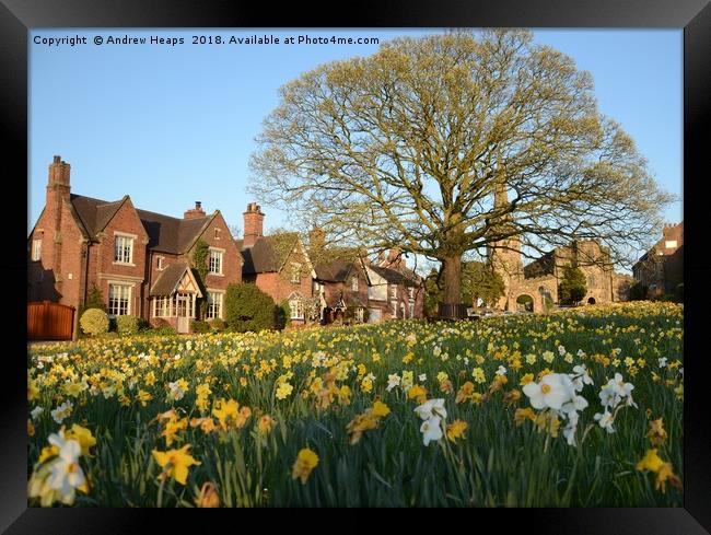 Astbury Church on a spring day   Framed Print by Andrew Heaps