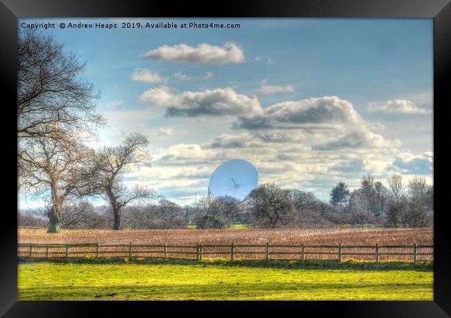 Jodrell Bank Observatory and Gazing at the Cosmos Framed Print by Andrew Heaps