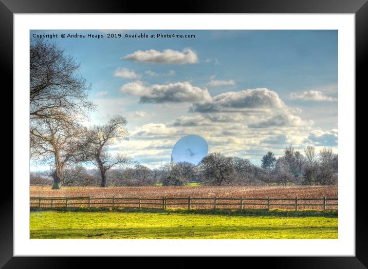 Jodrell Bank Observatory and Gazing at the Cosmos Framed Mounted Print by Andrew Heaps