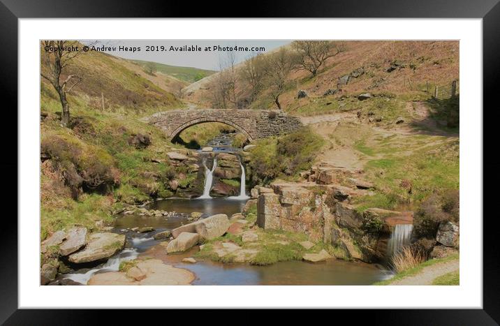 Three Shires Head Majestic Waterfall Amid Pictures Framed Mounted Print by Andrew Heaps