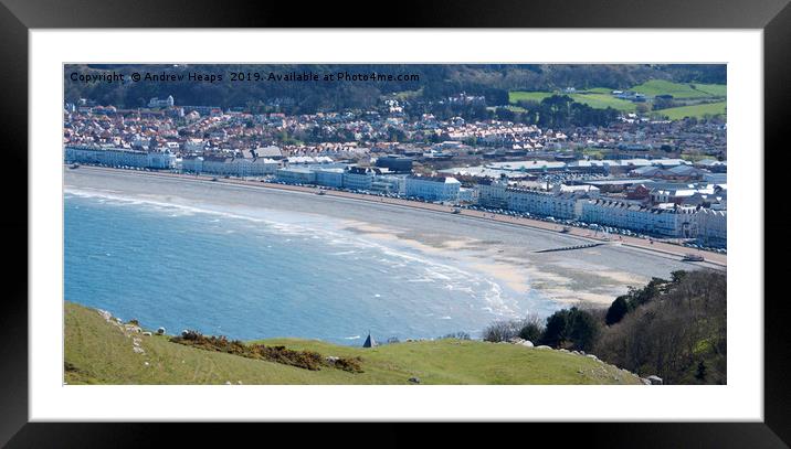 Llandudno bay viewed from the Orme Framed Mounted Print by Andrew Heaps