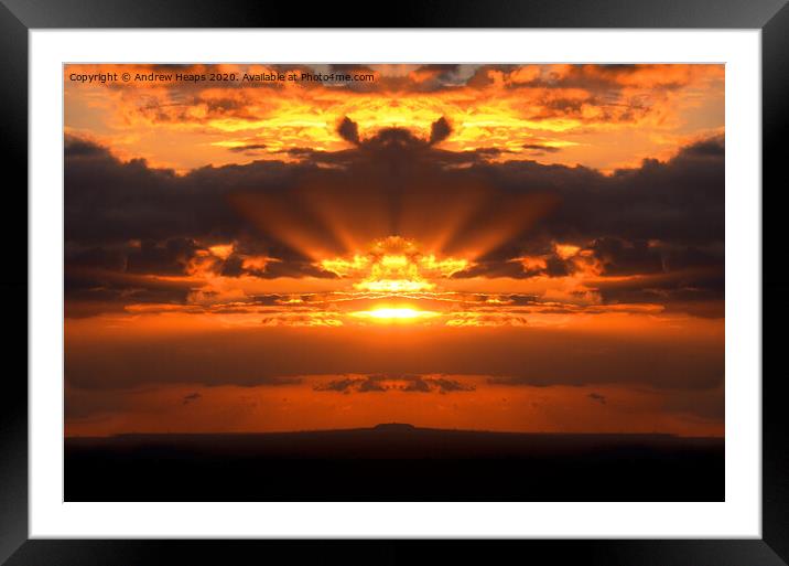 Sunset rays late evening Framed Mounted Print by Andrew Heaps