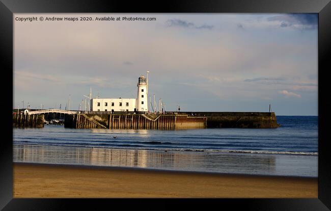 Scarborough lighthouse  Framed Print by Andrew Heaps