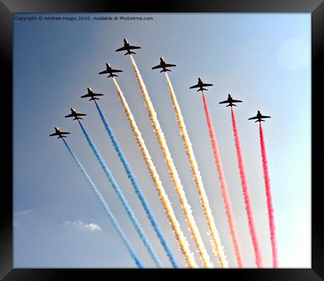 The Majesty of Red Arrows Framed Print by Andrew Heaps