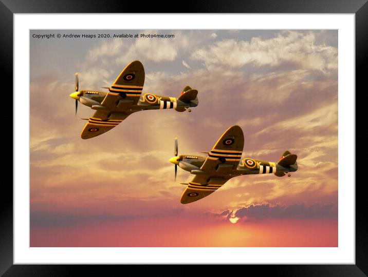Spitfire planes historic Framed Mounted Print by Andrew Heaps