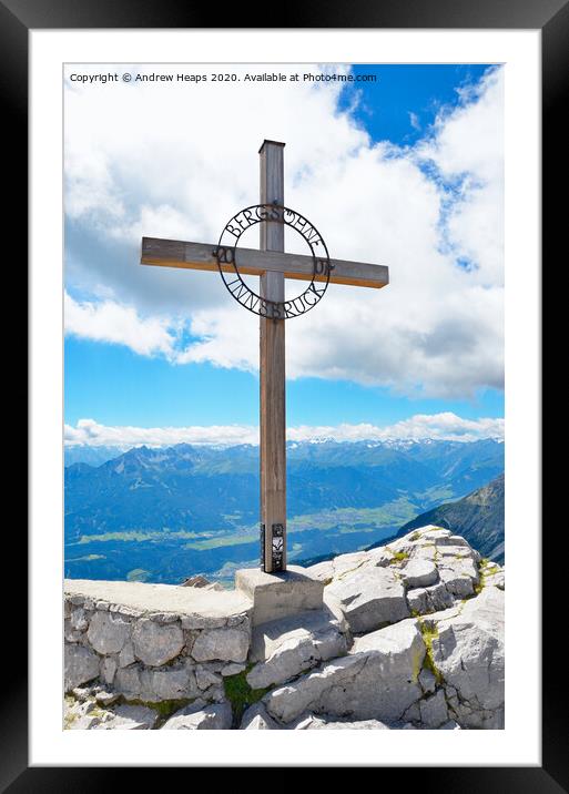 Cross on Mt Hafelekarspitze, Innsbruck, Tyrol, Austria, Europe Framed Mounted Print by Andrew Heaps
