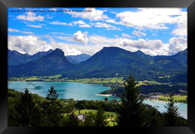 Austrian mountain range including lake Achensee. Framed Print by Andrew Heaps