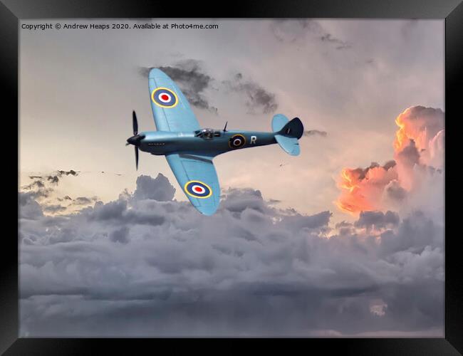 British blue  spitfire plane  Framed Print by Andrew Heaps