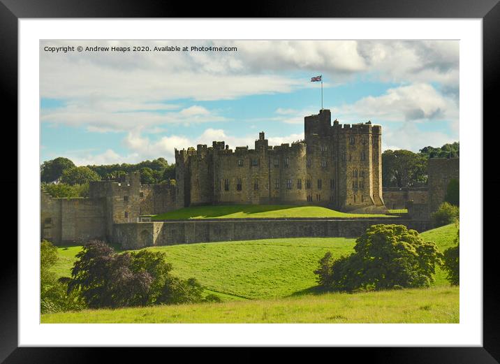Alnwick Castle in Northumberland Framed Mounted Print by Andrew Heaps