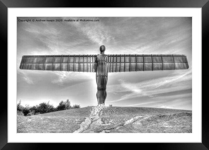 Iconic Angel of the North Framed Mounted Print by Andrew Heaps