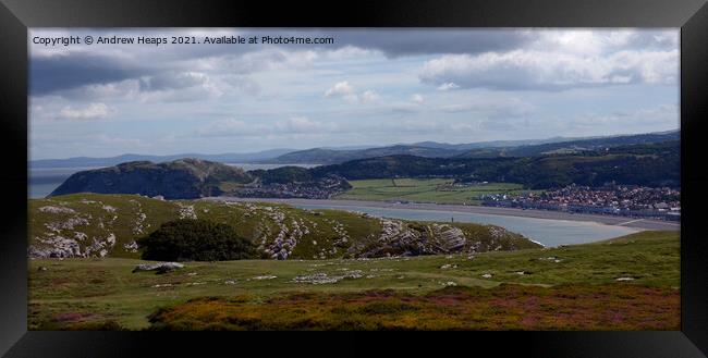 Llandudno bay from the great Orme. Framed Print by Andrew Heaps