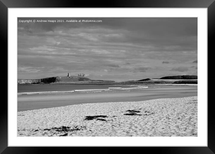 Northumberland beach scene from Embleton beach Framed Mounted Print by Andrew Heaps